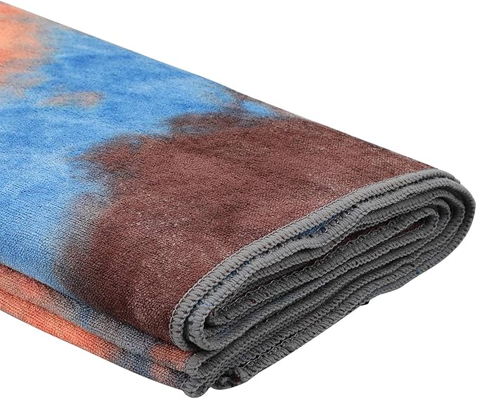Yoga Towels , Non Slip Hot Yoga Towel Skidless Waffle Texture, 100% Absorbent Odorless Microfiber Yoga Blanket, Standard Sized 24 x72 in Mat Towel,for Hot Yoga, Bikram, Pilates ( Blue & Grey)…1-FlexoryFit