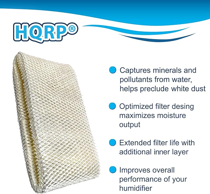 HQRP HWF72 Wick Filter Compatible with Holmes Humidifier HM3500, HM3501, HM3600, HM3650, HM3656, HM3640, HM3641, HM3655, Replacement HWF75CS / HWF75 D / SF221 / HWF72 / HWF72R