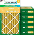 Filterbuy 14x25x4 Air Filter MERV 11 (MPR 1200) Allergen Defense Replacement (6-Pack), Electrostatic Pleated HVAC AC Furnace Filters, Made in USA (Actual Size: 13.88 x 24.88 x 3.63)