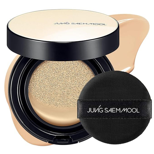 JUNG SAEM MOOL Essential Skin Nuder Cushion 19W Light 0.49 Fl Oz, No Refill, Natural Radiant Finish Cushion Foundation with Buildable Coverage, Lightweight Texture, Korean Foundation Makeup-FlexoryFit