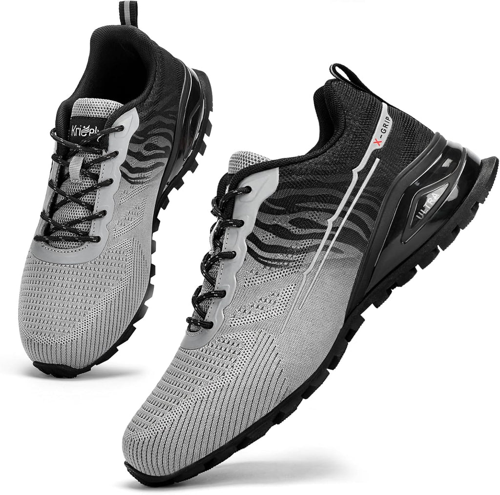 Kricely Men's Trail Running Shoes Fashion Walking Hiking Sneakers for Men Tennis Cross Training Shoe Outdoor Snearker Mens Casual Workout Footwear