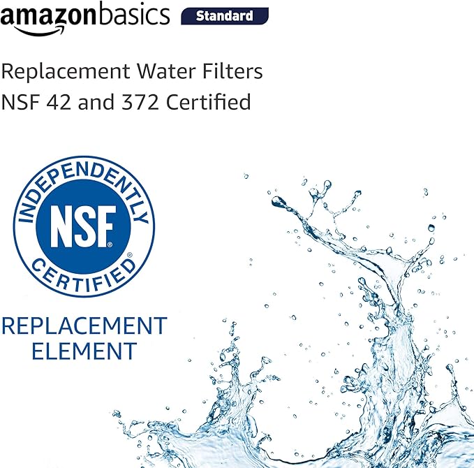 Amazon Basics Replacement Water Filter Cartridge Compatible with GE MWF Refrigerator, Pack of 3, Standard Filtration