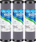 1 Micron 2.5" x 10" Whole House CTO Carbon Water Filter Cartridge Replacement for Under Sink Water Filter System, Dupont WFPFC8002, WFPFC9001, FXWTC, SCWH-5, WHEF-WHWC, WHCF-WHWC, AMZN-SCWH-5, 3Pack