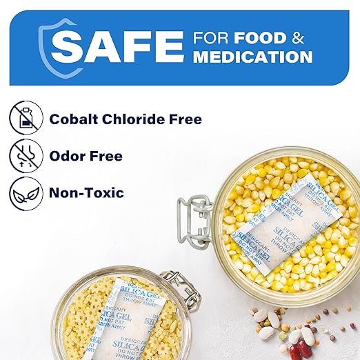 LotFancy Silica Gel Packets, 10 Gram 30 Packs Rechargeable Desiccant Dehumidifier, Indicating (Orange to Dark Green), Moisture Absorbing Bag for Clothes Shoes Ammo Storage