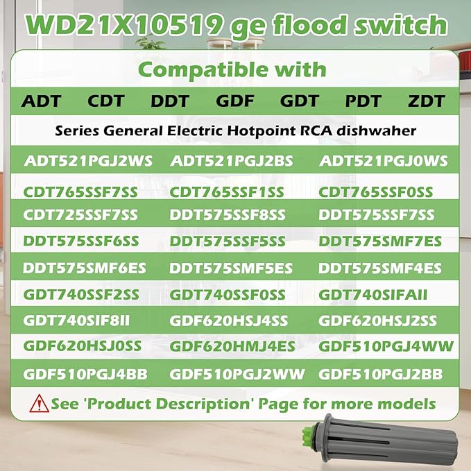 New WD21X10519 Dishwasher Flood Switch Asm Replacement for GE AP5781465 PS8690623 3028650