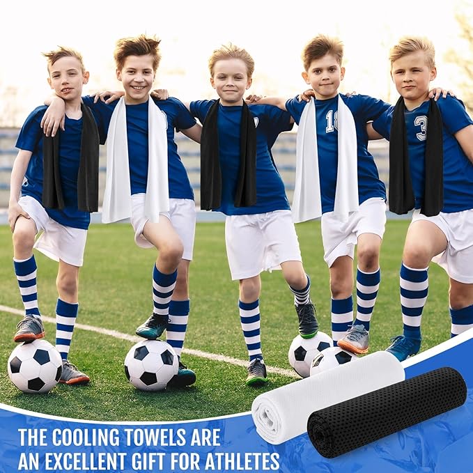 Hosuly 30 Pack Cooling Towels, 40"x12" Ice Breathable Soft Chilly Sweat Rag Microfiber Workout Rags for Gym Cooling Towels for Neck and Face for Yoga Golf Sport Running-FlexoryFit