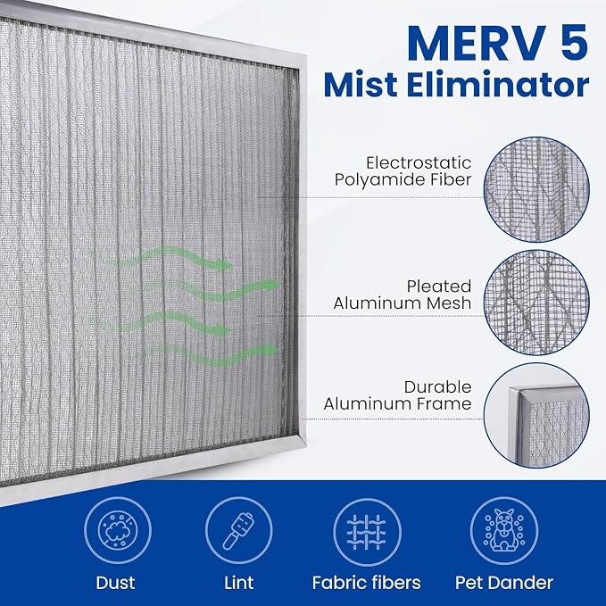 McPherson Reusable Air Filter 24x24x1 | Washable MERV 8 | Made in USA Metal - Image 7