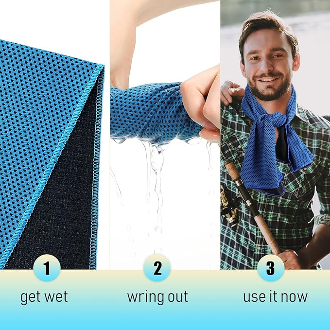 BBTO 100 Pack Cooling Towel - Microfiber Cold Sports Sweat Rags Neck & Face Breathable Ice Chilly Towel for Gym Yoga Golf Workout Beach Accessories-FlexoryFit