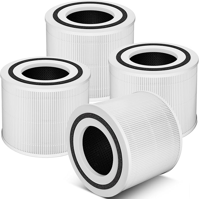 4 Pack 240 Replacement Filter Compatible with Puro 240 Air Purifier, 3-in-1 True HEPA 14 Filter Replacement Fit for 240 Air Purifier, Grade True HP-14 with Activated Carbon
