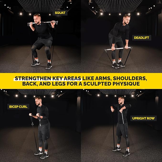 Long Resistance Bands for Working Out Men and Women - Set of 5 Pull-Up Bands, Rubber Handles and Door Anchor - Workout Bands Resistance for Men - Exercise Bands Resistance Bands Set-FlexoryFit