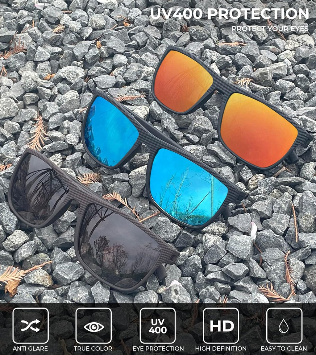 KALIYADI Polarized Sunglasses for Men, Lightweight Sun Glasses with UV Protection for Driving Fishing Golf