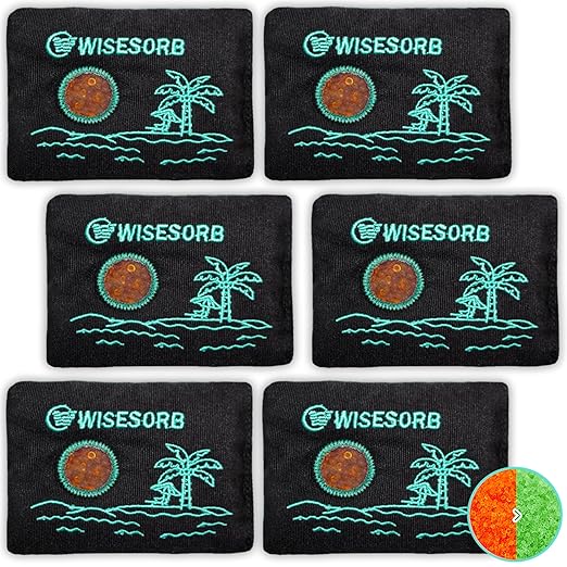 50gx6pcs Rechargeable Desiccant Packs for Storage, Color Indicating Silica Gel Packets Moisture Absorbers with Transparent Window, Reusable Dehumidifier Bags for Safe 3D Filaments Electronics