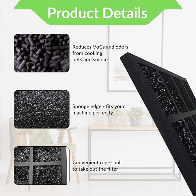 Nispira Activated Carbon Pre Filter Compatible with Sharp FZ-A80DFU Plasmacluster Air Purifier Model FP-A60UW and FP-A80UW, 1 Unit