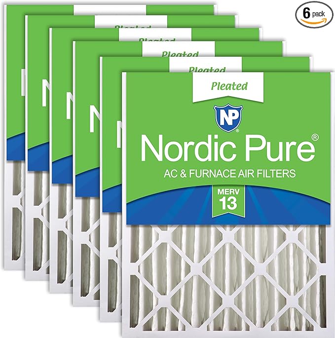 Nordic Pure 20x24x4 (19_3/8 x 23_3/8 x 3_5/8) Pleated MERV 13 Air Filters 6 Pack