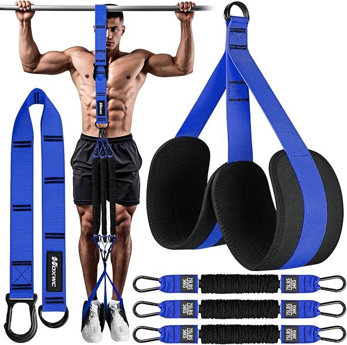 Pull Up Assistance Bands, Adjustable Heavy Duty Resistance Band for Pull Up, 3 Pull Up Bands, Comfortable Fabric Feet/Knee Rest, Assistance Bands for Pull-Up, Home Fitness, Body Stretching-FlexoryFit