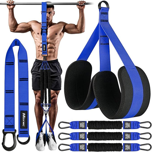 Pull Up Assistance Bands, Adjustable Heavy Duty Resistance Band for Pull Up, 3 Pull Up Bands, Comfortable Fabric Feet/Knee Rest, Assistance Bands for Pull-Up, Home Fitness, Body Stretching-FlexoryFit
