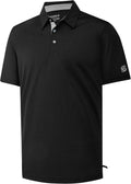 Mens Golf Shirt Short Sleeve Moisture Wicking Dry Fit Performance Solid Casual Pique Collared Golf Polo Shirts for Men