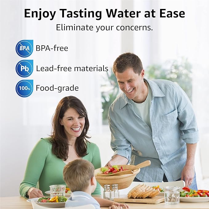 Overbest NSF Certified Pitcher Water Filter, Replacement for Brita® Pitchers and Dispensers, Brita® Classic 35557, OB03, Mavea® 107007, and More, Includes 4 Filters
