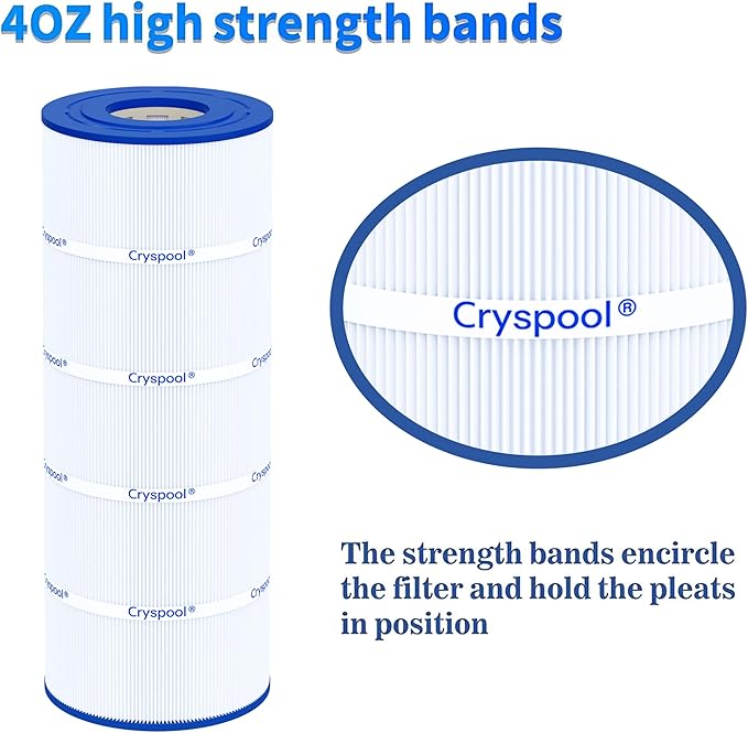 Cryspool® 08056 Filter Compatible with Jandy CS150, X-Stream CC1500, CCX1500RE, Pro Clean 150, PWWCT150, R0462300, PJANCS150, C-8414, FC-1287, 150 Sq. Ft Pool Filter Cartridge, 1 Pack