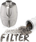 Aqua Elegante Shower Water Filter For Showerhead - Home Shower Head Filters To Remove Chlorine + Hard Minerals - Purifier And Filtered Softener System Best With Activated Charcoal - Brushed Nickel