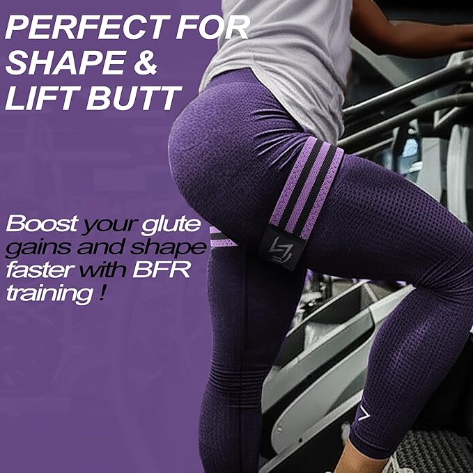 BFR Occlusion Bands for Women Legs Glutes Hip Building, Comfortable Elastic Booty Bands for Blood Flow Training Workouts Fast to Lift Your Butt,Squat,Thigh,Fitness-FlexoryFit
