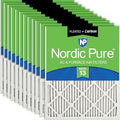 Nordic Pure 16x25x1 Pleated Air Filters MERV 13 Plus Carbon 12 Pack by NordicPure