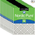 Nordic Pure 18x24x1 (17 1/2 x 23 1/2 x 3/4) Pleated Air Filters MERV 13 Plus Carbon 12 Pack