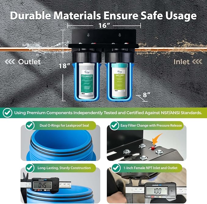 iSpring PFAS & Heavy Metals Whole House Water Filter System, SGS-Tested to - Image 5