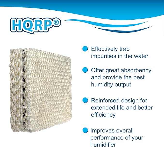 HQRP Wick Filter (2-pack) compatible with Duracraft DH803, DH804, DH805, DH806, DH807, DH810, DH815, DA1007 Natural Cool Moisture Humidifier, AC-809 D09-C AC-815 Replacement