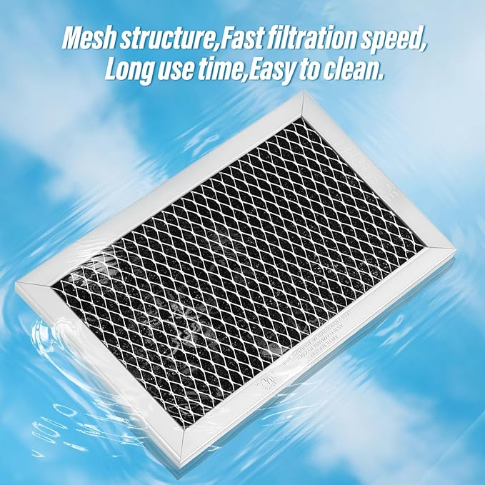 4Pcs Microwave Charcoal Filter Replacement for GE JX81C WB02X10776, Microwave Filter Replacement 7.68" x 4.85" Air Carbon Filter