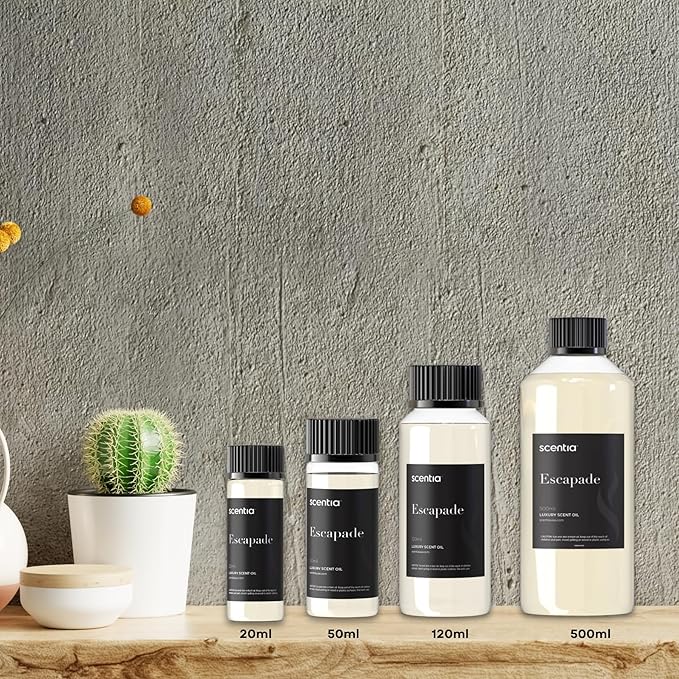 Hotel Diffuser Oil Inspired by 5-Star Hotel Scent - 120 mL 4.06 fl oz - Essential Oil Blend Botanical Jasmine, Bergamot & Fresh Marine Notes for Aromatherapy Diffusers - Escapade