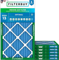 Filterbuy 8x30x1 Air Filter MERV 13 (MPR 1900) Health Defense Replacement (6-Pack), Electrostatic Pleated HVAC AC Furnace Filters, Made in USA (Actual Size: 7.50 x 29.50 x 0.75)