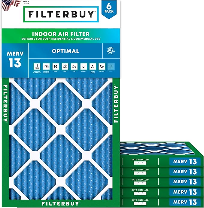 Filterbuy 24x36x1 Air Filter MERV 13 Optimal Smoke & Allergy Defense, by Filterbuy
