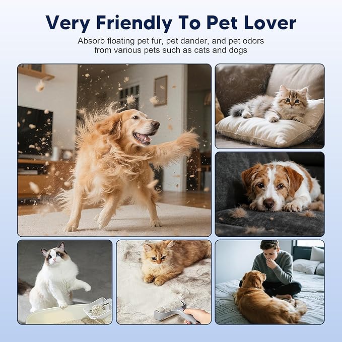 MK01 & MK06 True HEPA Filter Replacement Compatible with Aroeve MK01, MK06, ToLife TZ-K1 and Kloudi DH-JH01 Air Purifier, Standard Version, Blue, 4 Pack