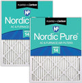 Nordic Pure 20x20x1 (19 1/2 x 19 1/2 x 3/4) Pleated Air Filters MERV 14 Plus Carbon 2 Pack