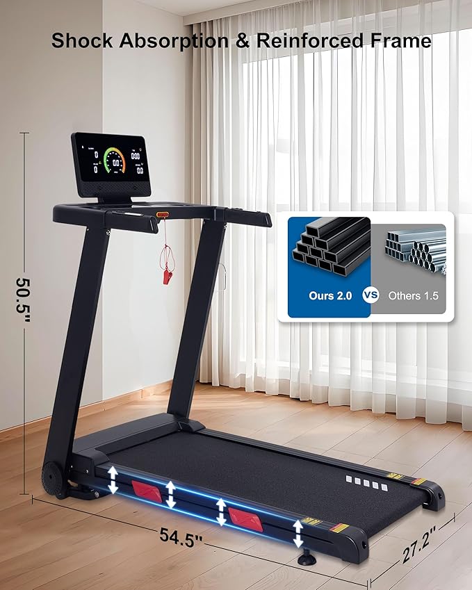 Auto Incline Treadmill, 20% Incline, 3.0HP, 10 MPH Running Machine, 18.5" Wide Belt, 350 lbs Capacity, Treadmill for Home with Bluetooth App-FlexoryFit