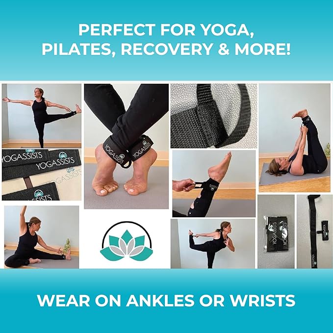 Stretch Straps for Yoga & Stretching - Increase Reach & Hold Poses Longer - Straps Stay w/You During Your Flow - Lightweight, Durable & Compact (2 Straps)-FlexoryFit
