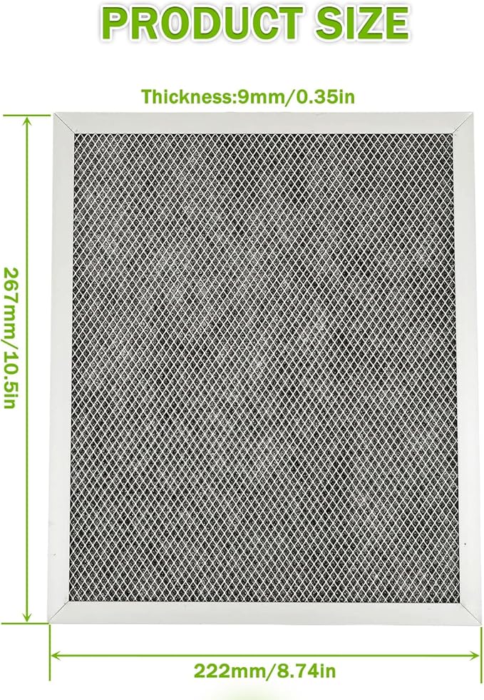 97007696 97005687 Range Hood Filter Replacement Charcoal Carbon Filter Mesh Hood Grease Filter Fit for Broan Nutone 41F(2 Pack)