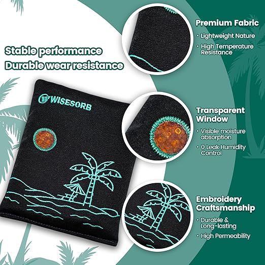 6 x 500 Gram Rechargeable Silica Gel Desiccant Packs, Microwave Reactivated Moisture Absorbers, Color Indicating Reusable Dehumidifier for Car, Closet, Basement, Garage