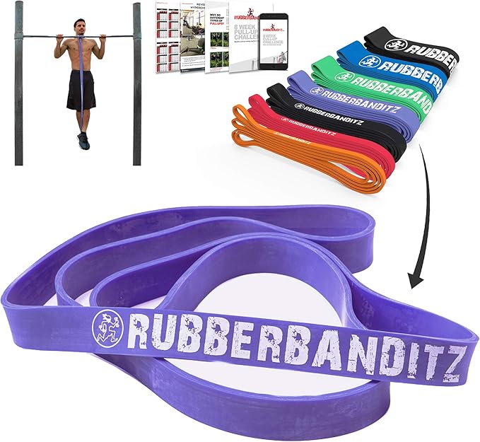 Rubberbanditz Pull Up Assist Resistance Bands Heavy Duty Loop Exercise Workout Bands for Powerlifting, Mobility, and Stretching-FlexoryFit