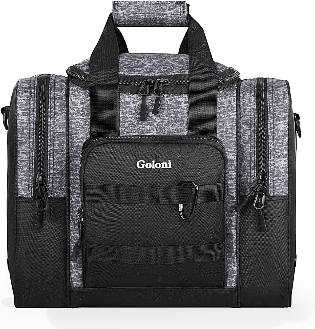 Goloni Bowling Ball Bag for Singer Ball with Padded Ball Holder, 2 Pockets fit Bowling Shoes Up to Mens Size 14 and Accessories