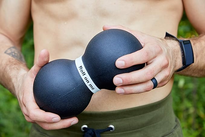 Infinity Roller, Peanut Foam Roller, Large 8-Inch Double Massage Ball Exercise Roller (Black - Firm)-FlexoryFit