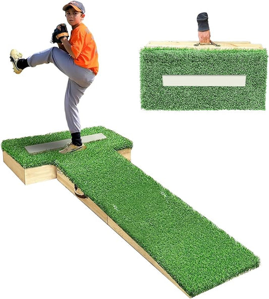 PROLEE Pitching Mound, 6.5 Inch Pitchers Mound with Antifade Turf, Pitching Mounds for Baseball, Portable Design with Easy Carrying