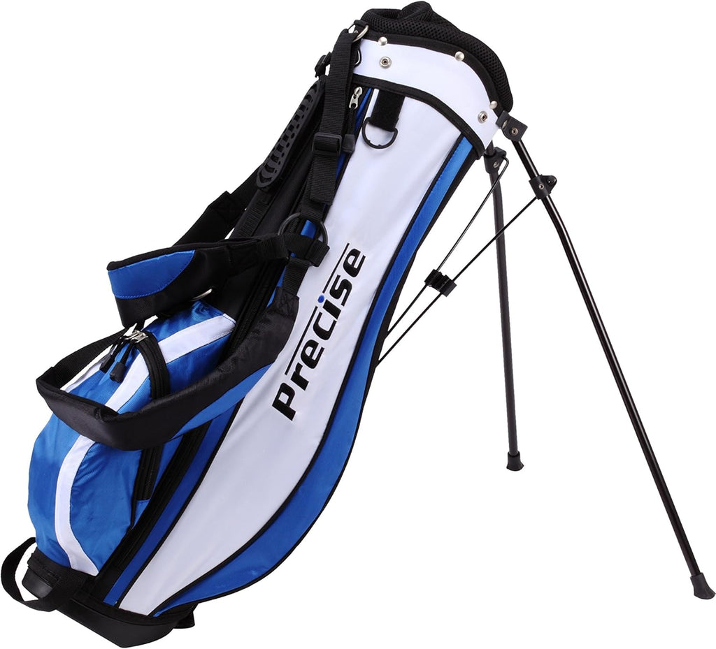 Precise X7 Kids Golf Clubs Set for Ages 3-5, 6-8, 9-12 | Right/Left Hand Girls & Boys Golf Clubs with Lightweight Graphite Shafts, Hybrid & Stand Bag