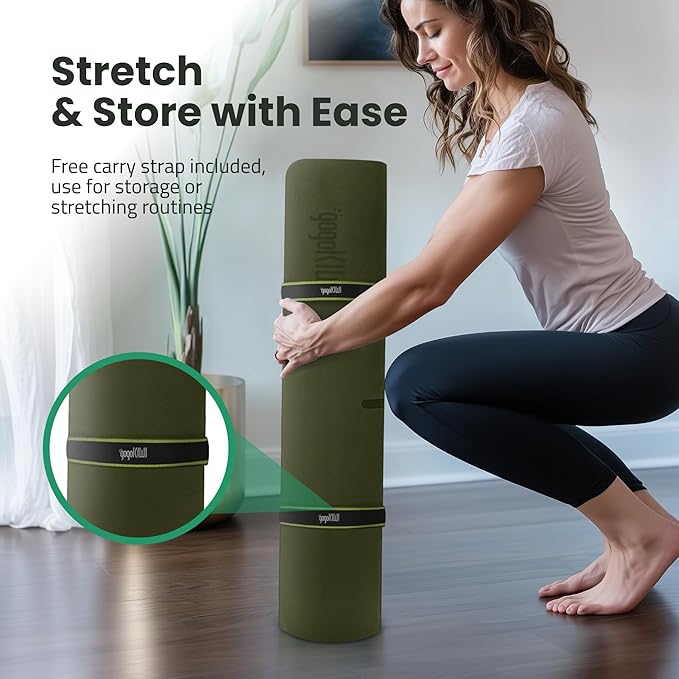 Extra Wide Yoga Mat for Men Women (72"L x 36"W) Non Slip Fitness & Exercise Mat with Alignment Marks for Yoga, Pilates, Floor Workouts-FlexoryFit