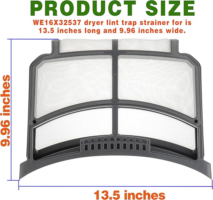 (Upgraded) Dryer Lint Filter Trap Screen Fit for GE Clothes Dryer Dryer Lint Strainer Replaces WE16X32537 WE16X29597 AP7205579