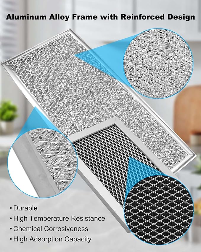 Microwave Charcoal ＆ Grease Filter Fit for GE JVM6175SF1SS JVM6175SK1SS JVM6175SK2SS JVM6175SK3SS