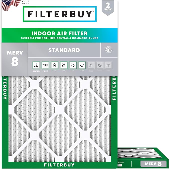 Filterbuy 30x36x1 Air Filter MERV 8 Essential Dust & Allergy Defense, by Filterbuy