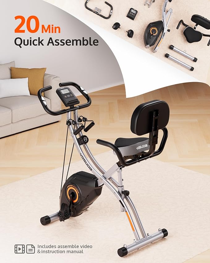 YOSUDA Folding Exercise Bike - Foldable Stationary Bike for Home Gym Workout-FlexoryFit