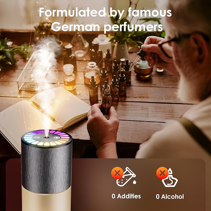 Car Air Freshener, Car Fresheners Long Lasting, Auto On/Off, 3 Adjustable Modes for Custom Scent Intensity, 150mL Large Capacity, Diffuser with RGB Music Syncing Light (Oceans)